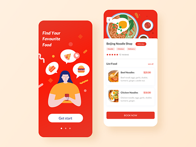 EUFOOD-A Food Finder Application app design illustration ui ux