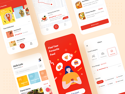 Food Finder Application app branding design illustration ui ux web