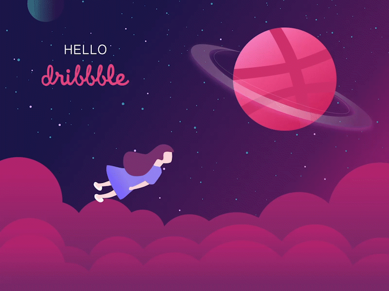 fly to the planet design illustration