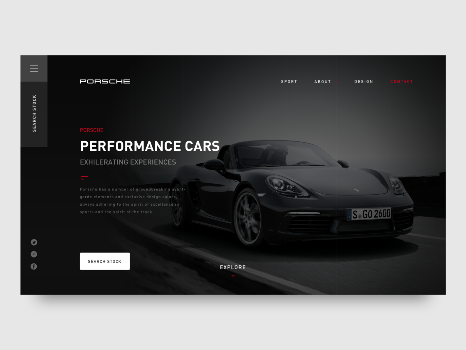 Porsche web application by ZLL on Dribbble