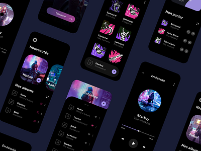 Player Cyberpunk style uikit apps cyberpunk mobile player ui uidesign uikit uiux