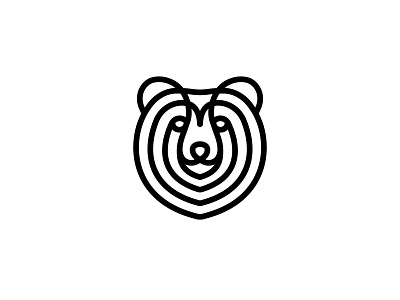 minimal bear line animal bear brand design face fun line logo minimal monoline round