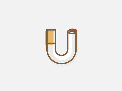 U pause cigarette letter monogram u