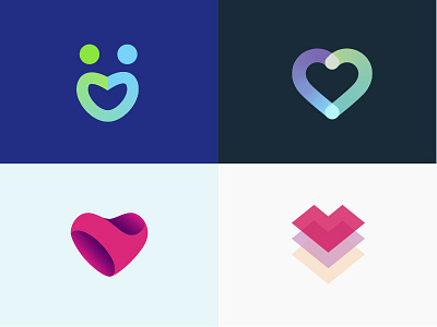 Logo - version contour design fluid gradient heart logo