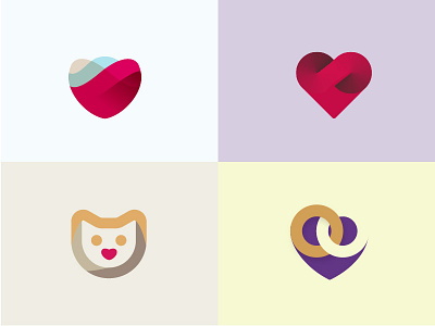 Logo Heart apps minimal heart logo love minimal vibrant