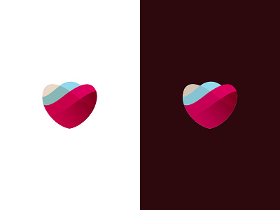 logo - heart brand design gradient heart logo love minimal shapes