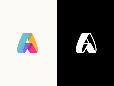 Letter A - minimal a brand design gradient letter logotype minimal monogram