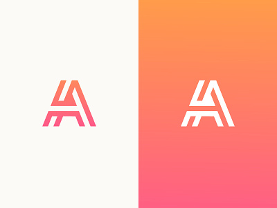 basic grid - A a brand design gradient letter logotype minimal monogram