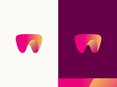 letter W - WIP brand design gradient letter logotype minimal monogram w