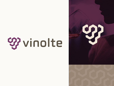 Logo grape exploration - vine - version geometric minimal design grape logo vin