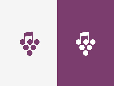 grape fun - minimal design grape logo music vin