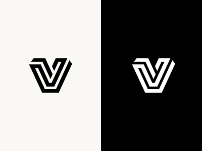 V exploration - solid brand design gradient letter logotype minimal monogram v