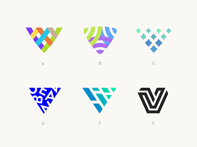 logo V brand design gradient letter logotype minimal monogram v