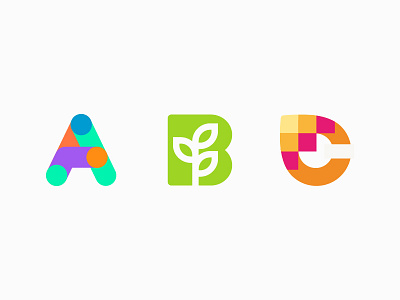 logo ABC a b brand c monogram design gradient letter logotype minimal