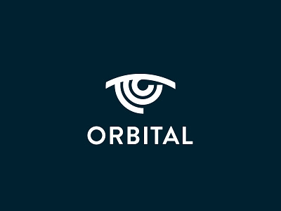 Orbital version modernism abstract brand design eye fun logo modernisme