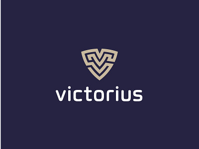 Logo victorius - v protect abstract brand design eye fun logo modernisme shield