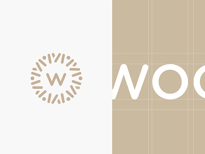 Logo w _woodspa abstract elegant logo modern.wood negative round space
