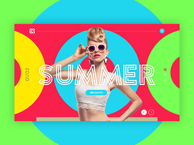 Summer colors pop slider ui ux web webdesign
