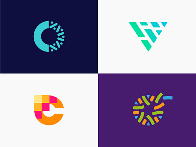 My TOP 4 abstract brand design fun gradient letter logo logotype minimal monogram