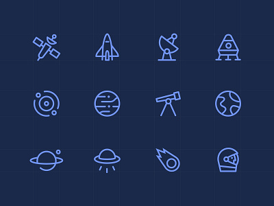 Icons space minimal - Oriona fun galaxy letter minimal ui ux vector