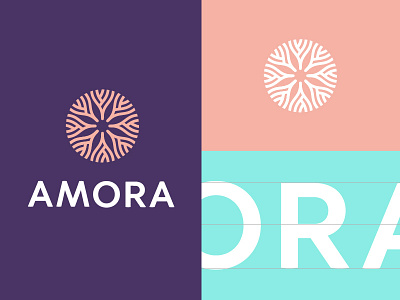 Amora 3/5 minimal brand design flower letter logo minimal monogram