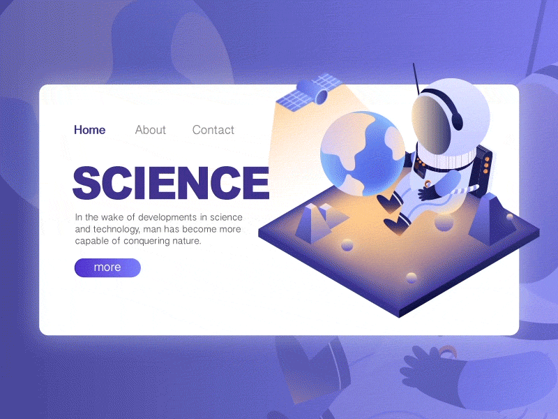 Astronaut animation design flat illustration ui