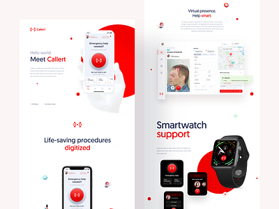 Callert - life-saving app concept app branding concept dashboard gps health interaction ios life-saving map mobile