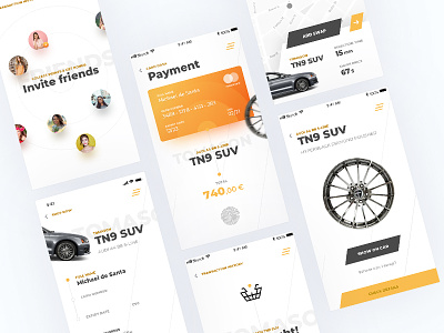 Wheels Shop App 7ninjas app automotive car card design e-commerce icon interface mobile payment rims static tomason typography ui ux