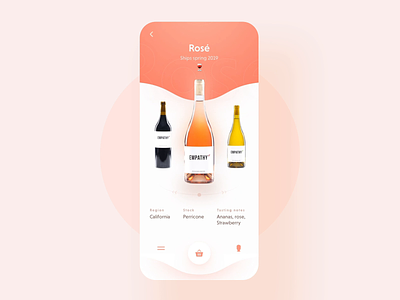 Empathy Wines - mobile app design 7ninjas app drink e commerce empathy wines interaction interface ios label motion slider ui ux vino vivino wine wine subscription