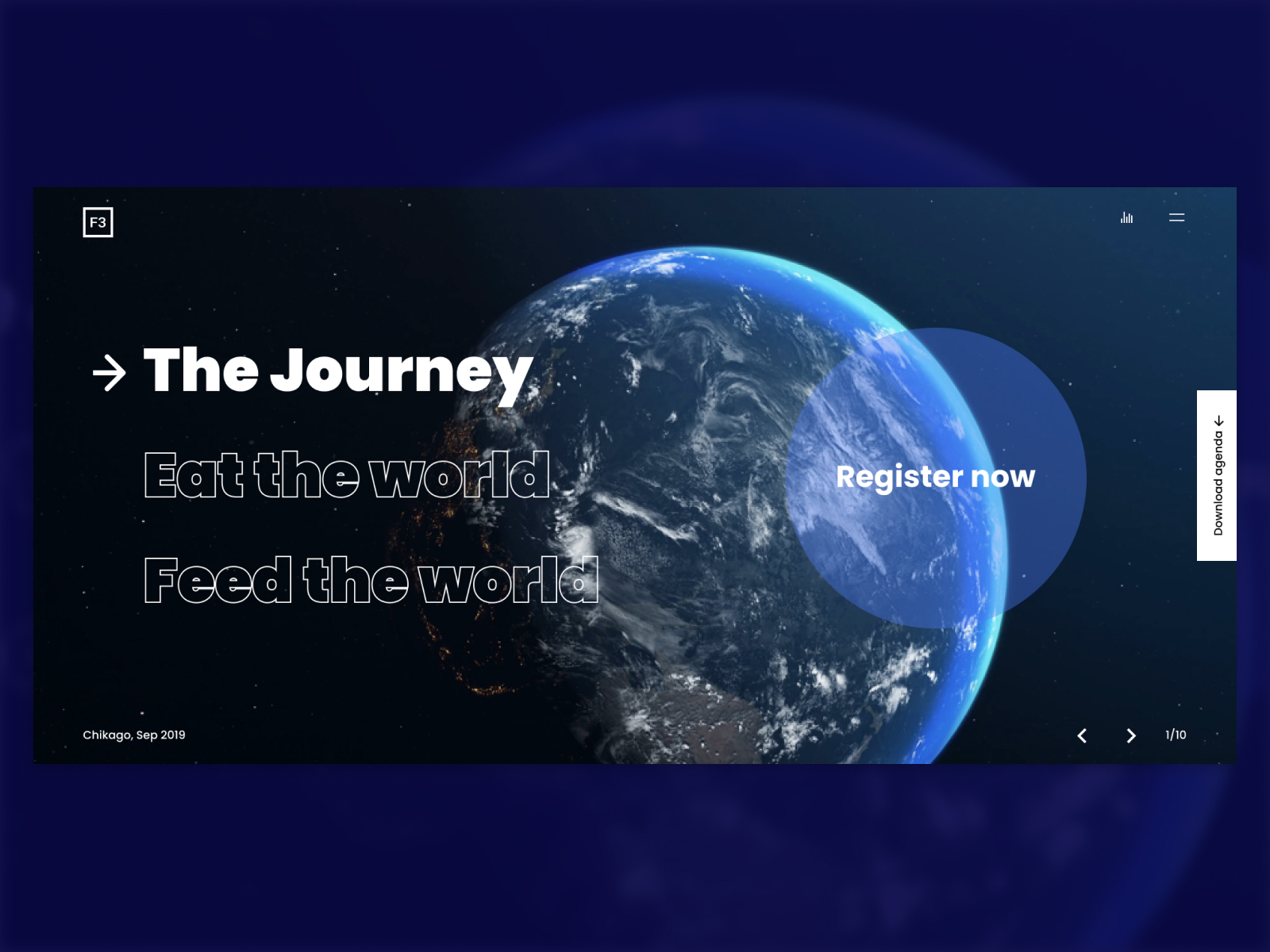 Intro page for the biggest US food conference by Dmytro Kuznets on Dribbble