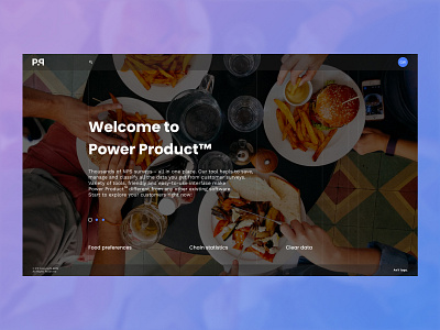 Power Product For Dribbble analitycs creative data design figma food inspiration interface intro navigation product ui ux web web platform website
