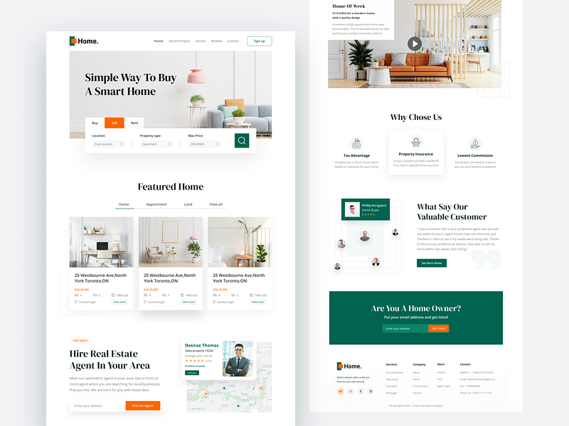 Real estate Landing page design by Spel on Dribbble