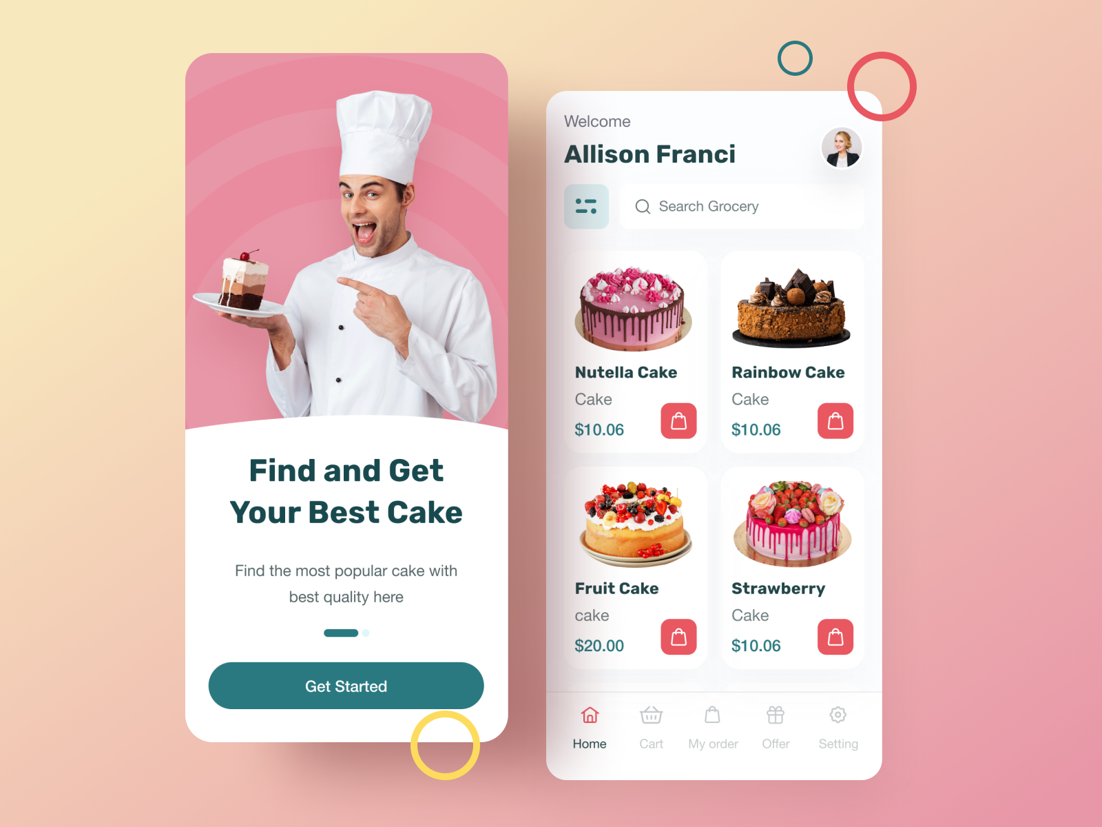 Cake App UI design by Spel on Dribbble