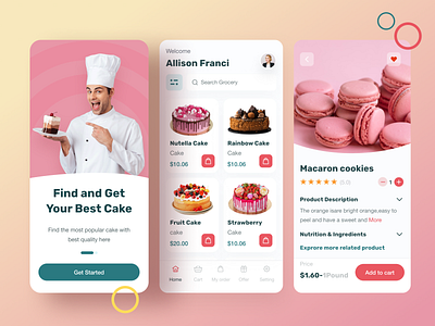 Bakery app design app birthday cake cake app cake delivery app cake shop clean ui cookies cppkies app e-commerce foodies app minimalist mobile mobile app mobile ui shopping app ui uiux ux