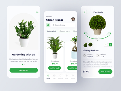 Plant store app android app clean ecommerce fresh garden greenery minimal mobile plant shop ui ux