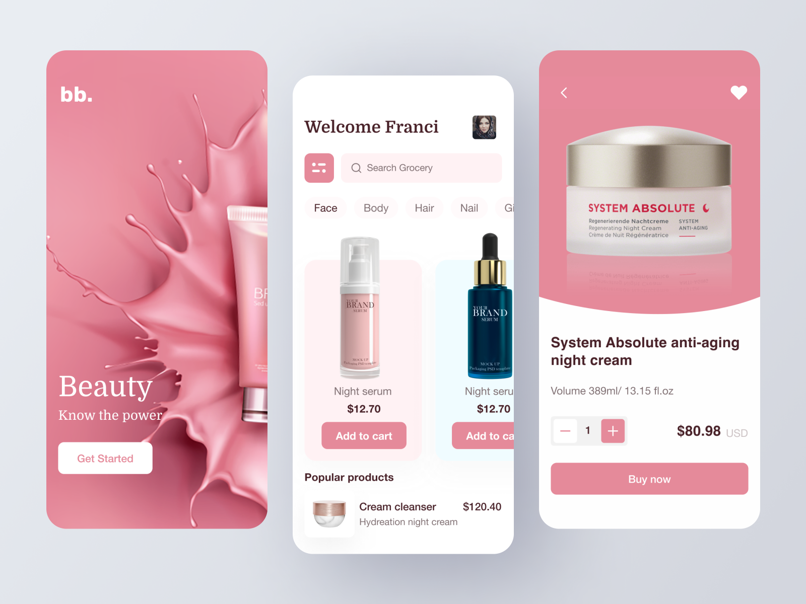 Cosmetics app by Spel on Dribbble