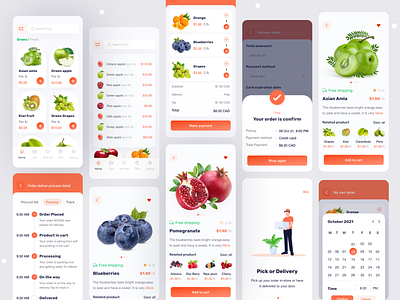 Online Fruit Store App Design app clean app clean ui design ecomerce fresh fruit fruit fruit app fruits groceries grocery app grocery home delivery grocery list grocery online store mobile app shopping app store app ui uiux ux