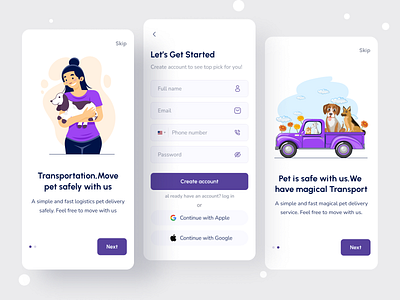 Pet Transportation App Design