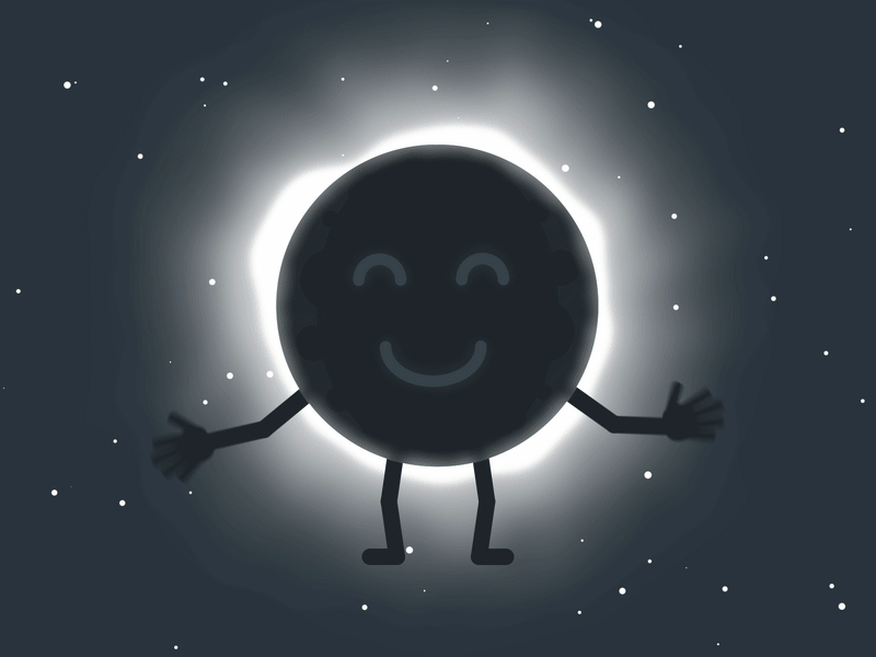 Ain't No Sunshine animation astronomy character dancing eclipse gif lunar moon solar sun total