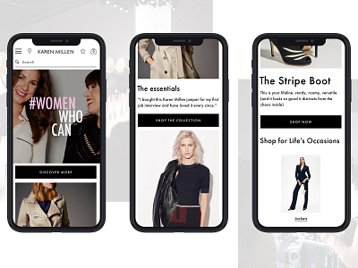 Karen Millen Designs app branding design minimal ui ux web website