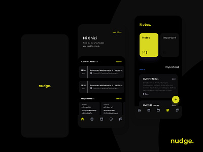 Nudge App Dark Mode adobexd design ios mock up school ux