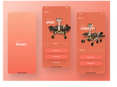 Mars Rover App adobexd app design illustration mars mock up nasa ui ux