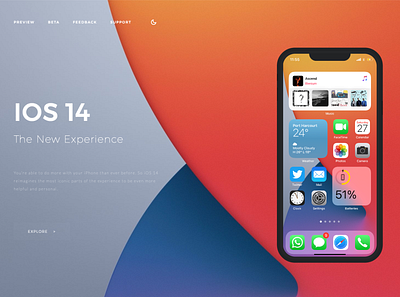 IOS14 Concept adobexd apple design flutter illustration ios14 mock up