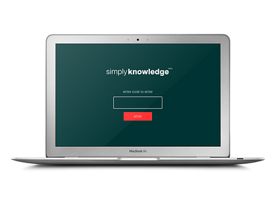 Simplyknowledge log in landing page design enter page form interface landing page macbook minimal simplistic ux design