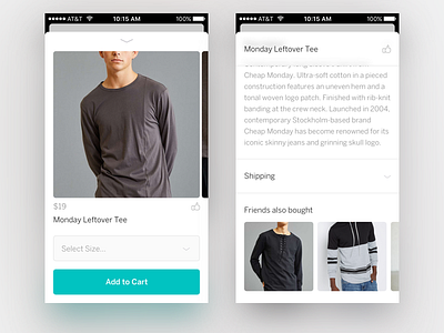 Deal Page Concept add cart buy deal ios product page screens view