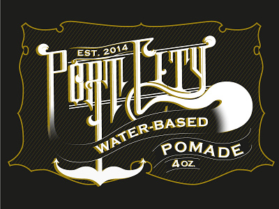 Port City Pomade bespoke illustration lettering logo package design typography