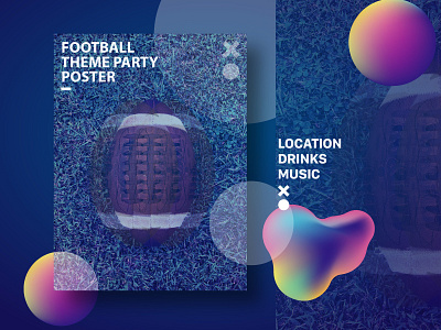 Football Theme Party Poster design illustration poster poster art