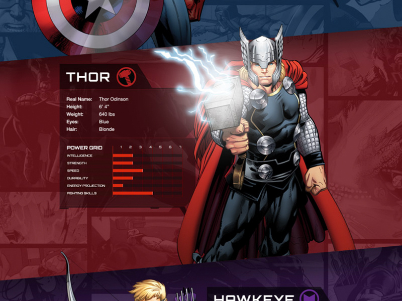 Marvel Kids: Avengers teaser page marvel web design scrollmotion parallax