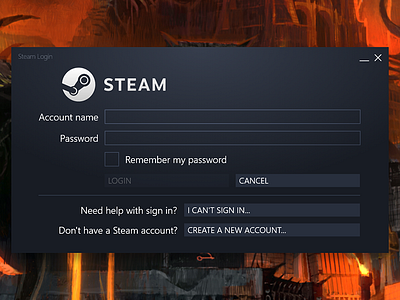 Daily UI #001 - Steam Login