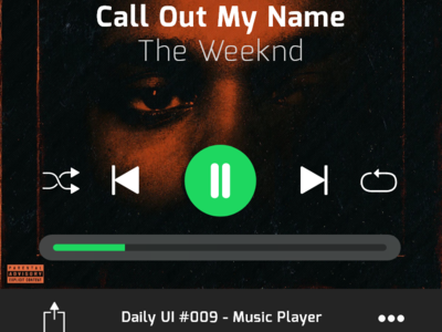 Daily UI - #009 - Music Player daily ui fullscreen music player spotify
